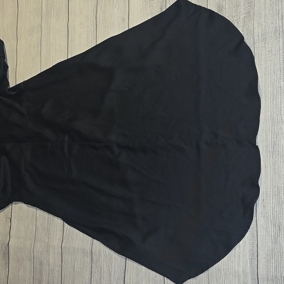New York & Company Women's Wrap Front Satin High Low Dress Black Size M NWOT - Picture 8 of 11